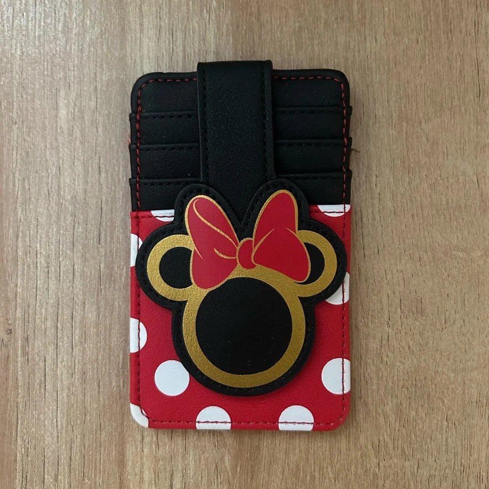 Disney Minnie Mouse Polka Dot Card Holder - Black, Red, and Gold - Picture 1 of 3